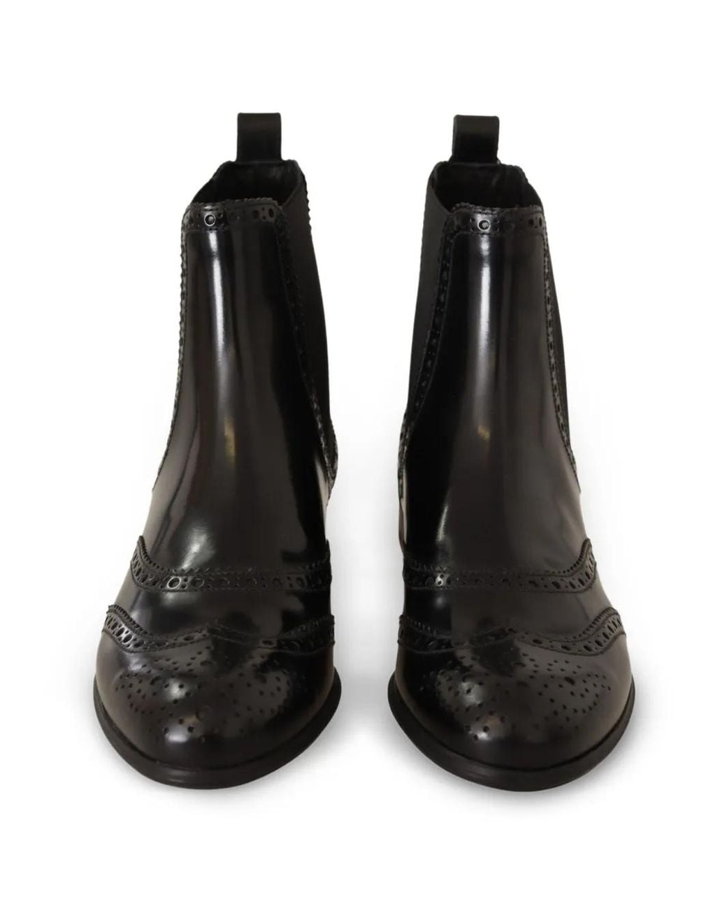 Dolce & Gabbana Black Brogue-Detail Chelsea Boots