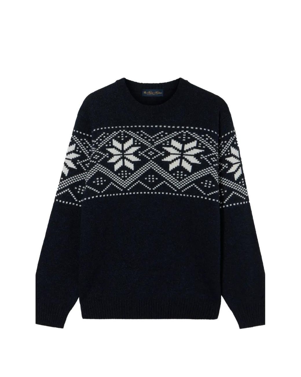 Brooks Brothers Black Norwegian Jacquard Sweater for men