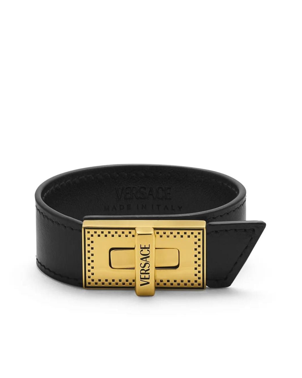 Versace Black Logo-Buckle Bracelet
