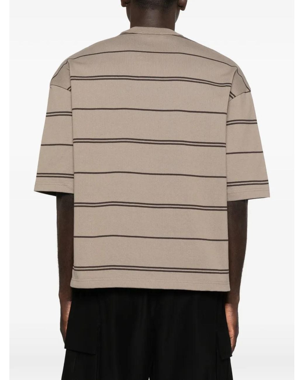 Comme des Garçons Gray Striped Chest-Pocket T-Shirt for men