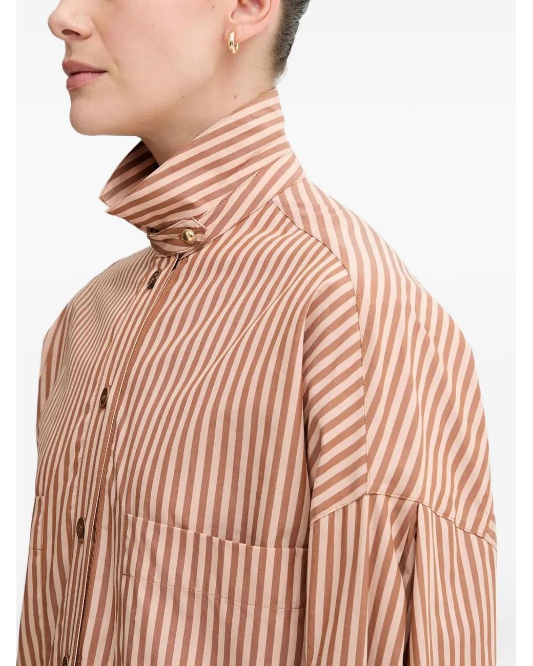 Sessun Natural Striped Shirt Mini Dress