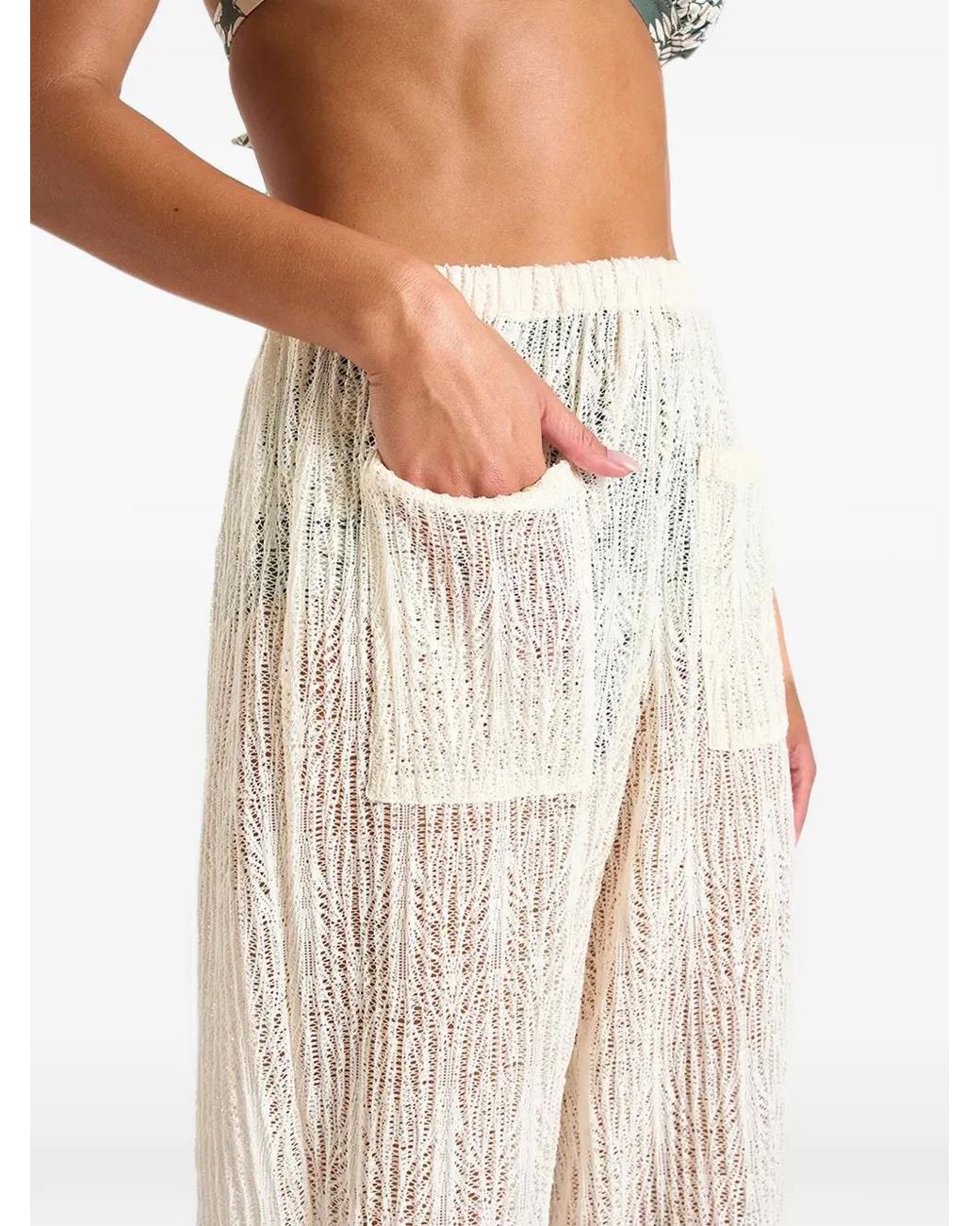Banana Moon White Osmoze Beachsoul Pointelle-Knit Trousers