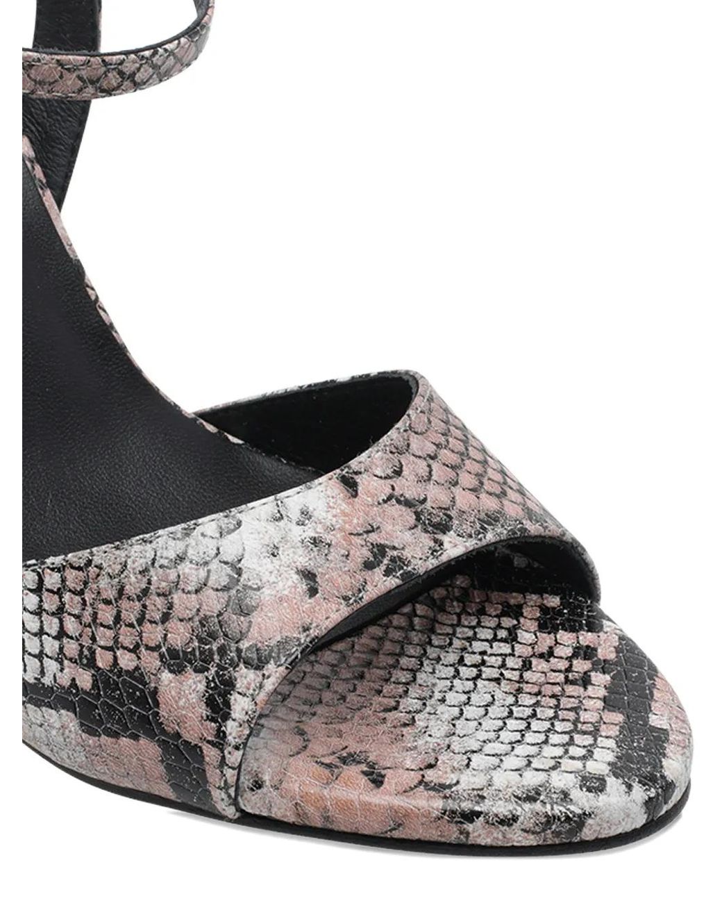 Angel Alarcon White Snake-Effect Buckle-Fastening Sandals