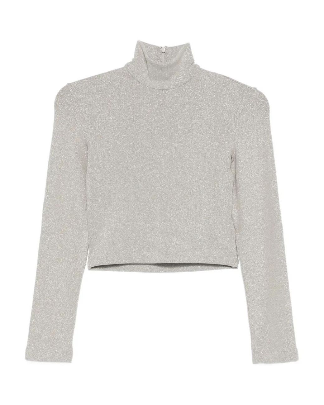 Ralph Lauren Gray Glitter Turtleneck Top