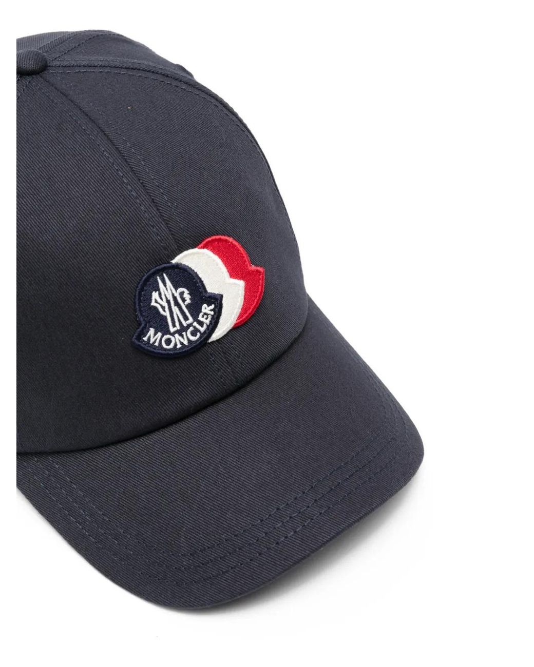 Moncler Blue Logo-Patch Cotton Baseball Cap