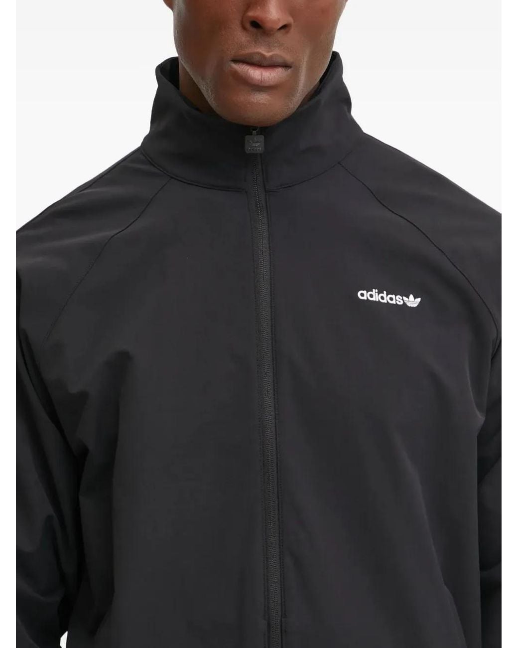 Adidas Black Zip-Up Logo Jacket for men