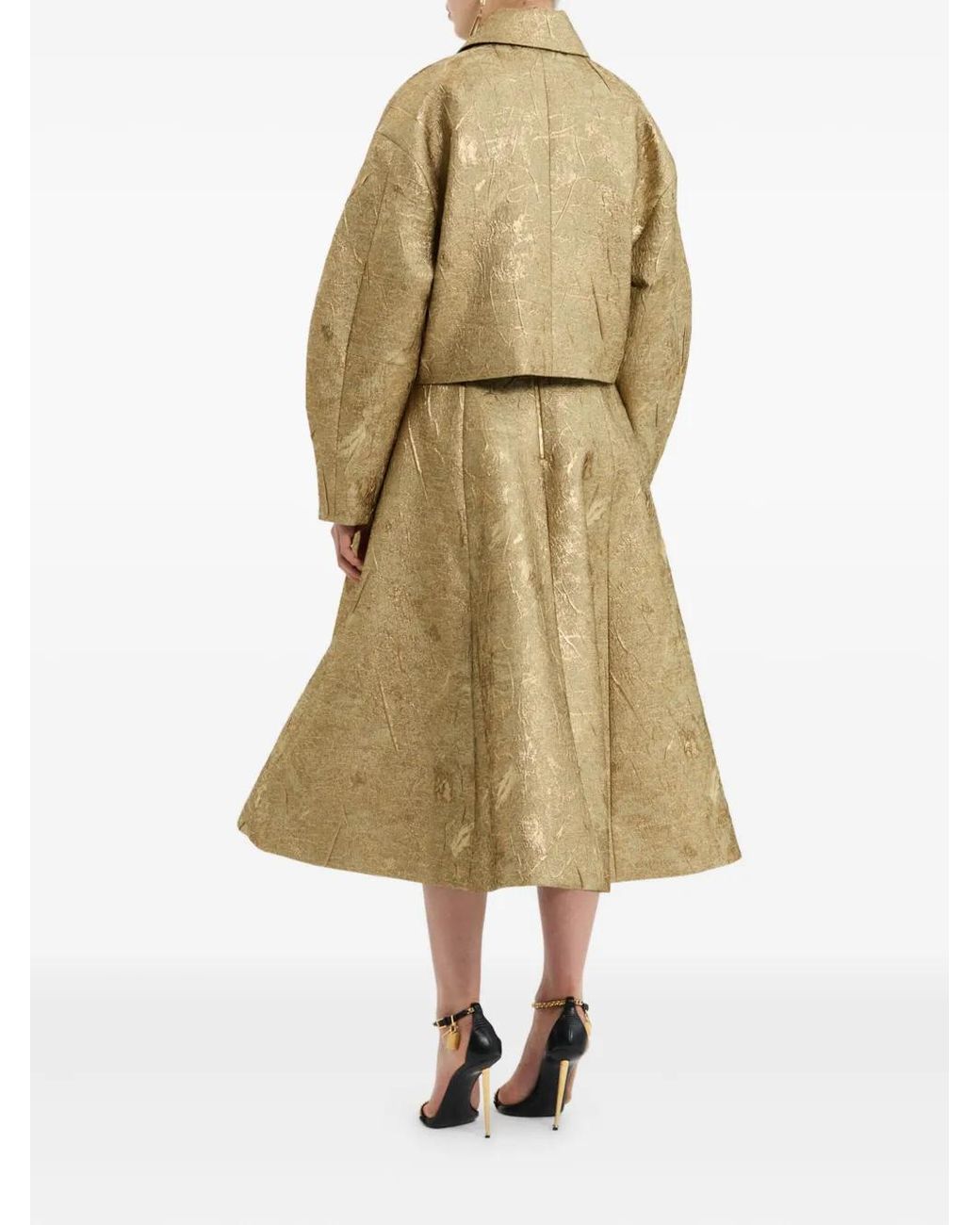 Rebecca Vallance Natural Solana Metallic-Effect Jacket