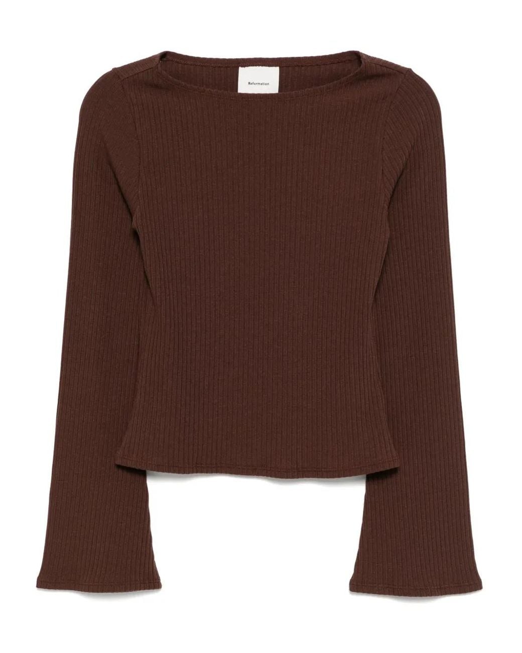 Reformation Brown Millet Knit-Top