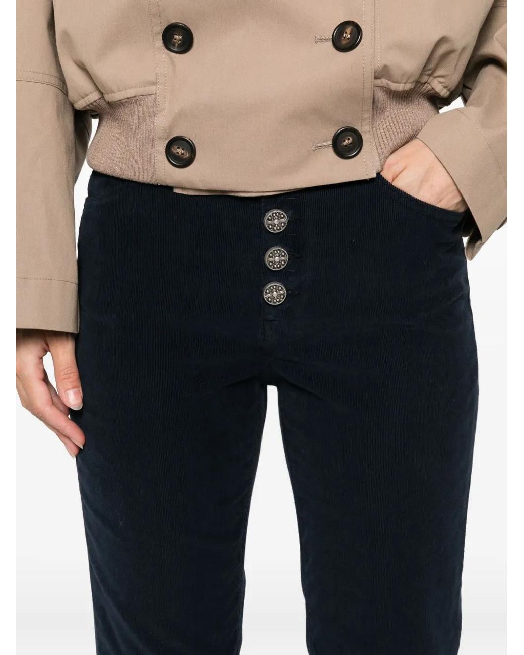 Dondup Blue Button-Fly Trousers