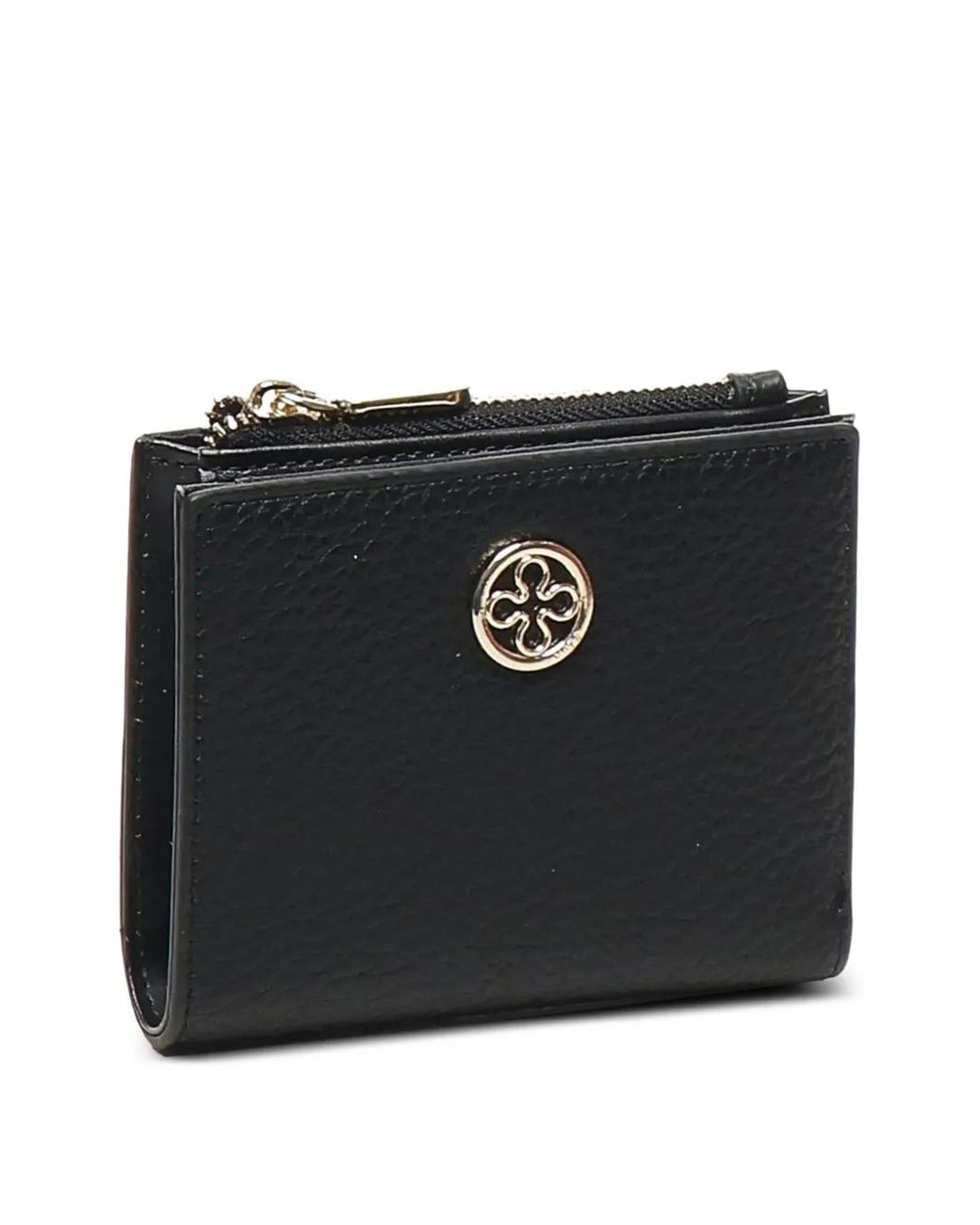 V73 Black Logo-Plaque Zip-Top Wallet