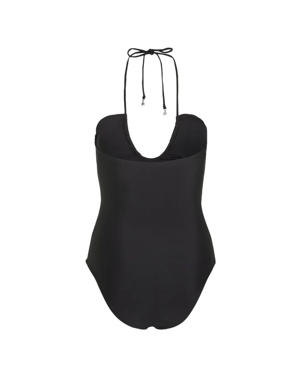 Karl Lagerfeld Black Crystal Halterneck Swimsuit