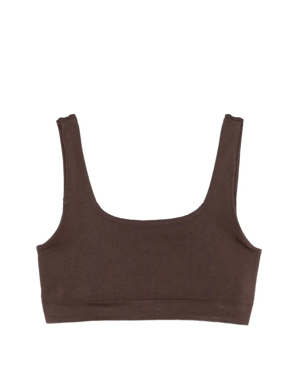 Mc2 Saint Barth Brown Logo-Patch Cropped Top