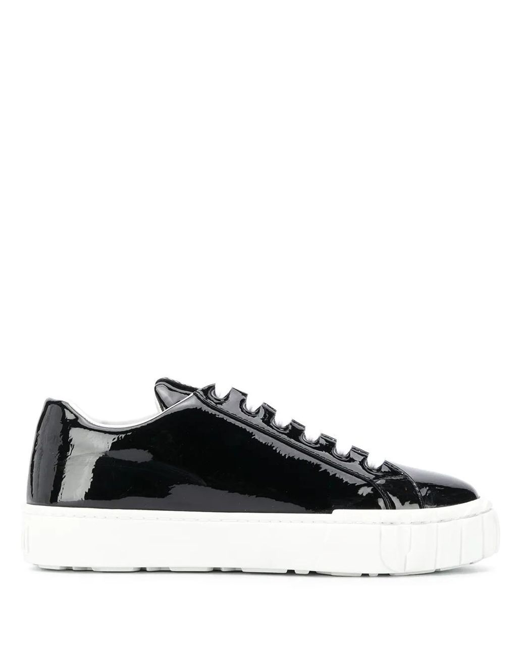 Miu Miu Black Patent Leather Sneakers