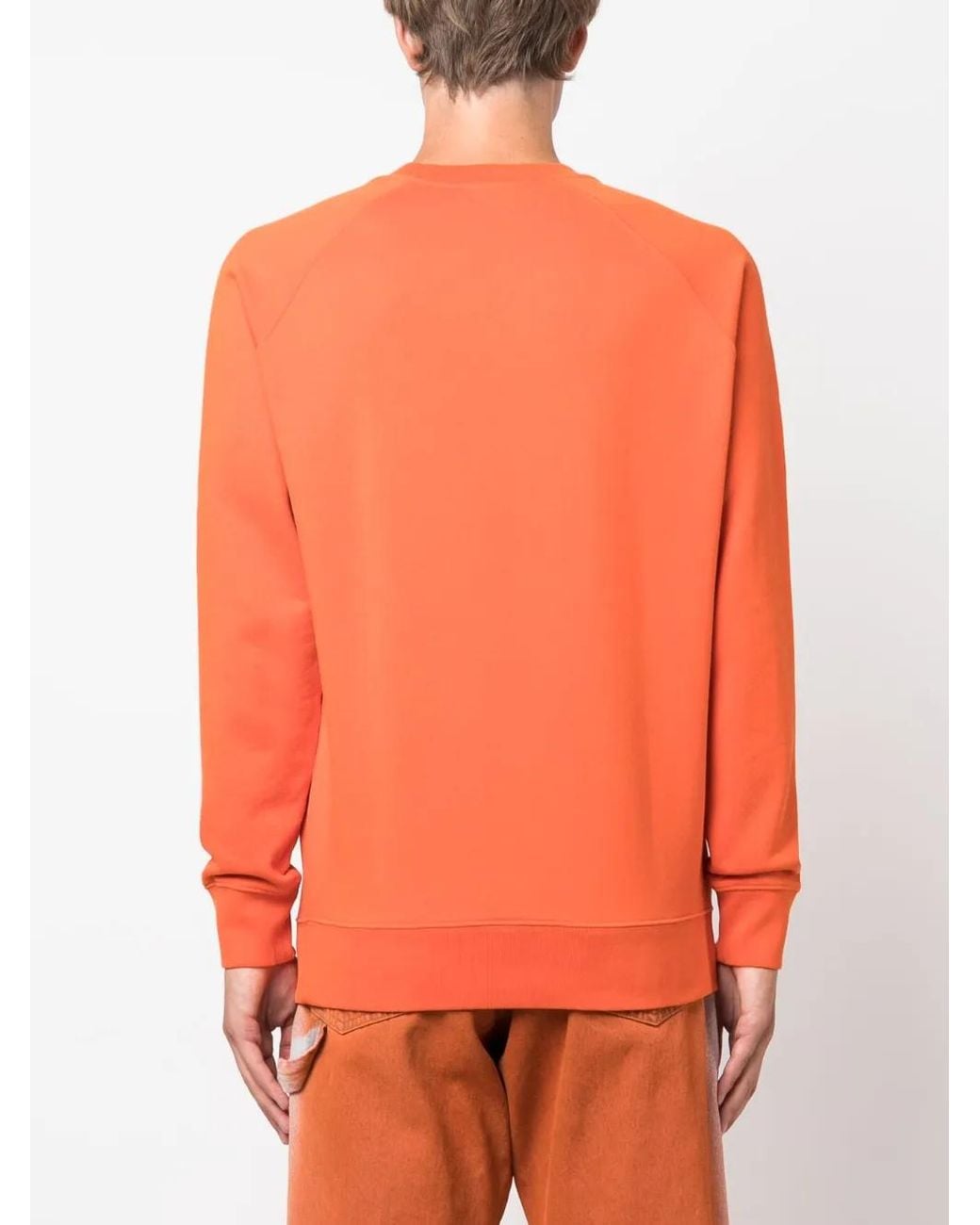 Maison Kitsuné Orange Sweat En Coton À Logo Imprimé for men
