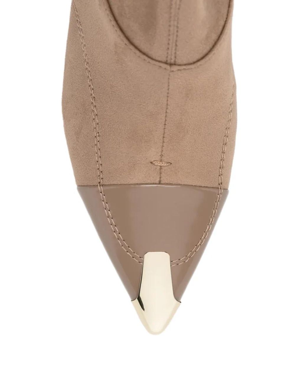 Liu Jo Natural Ankle Boots With Metallic Toe Cap