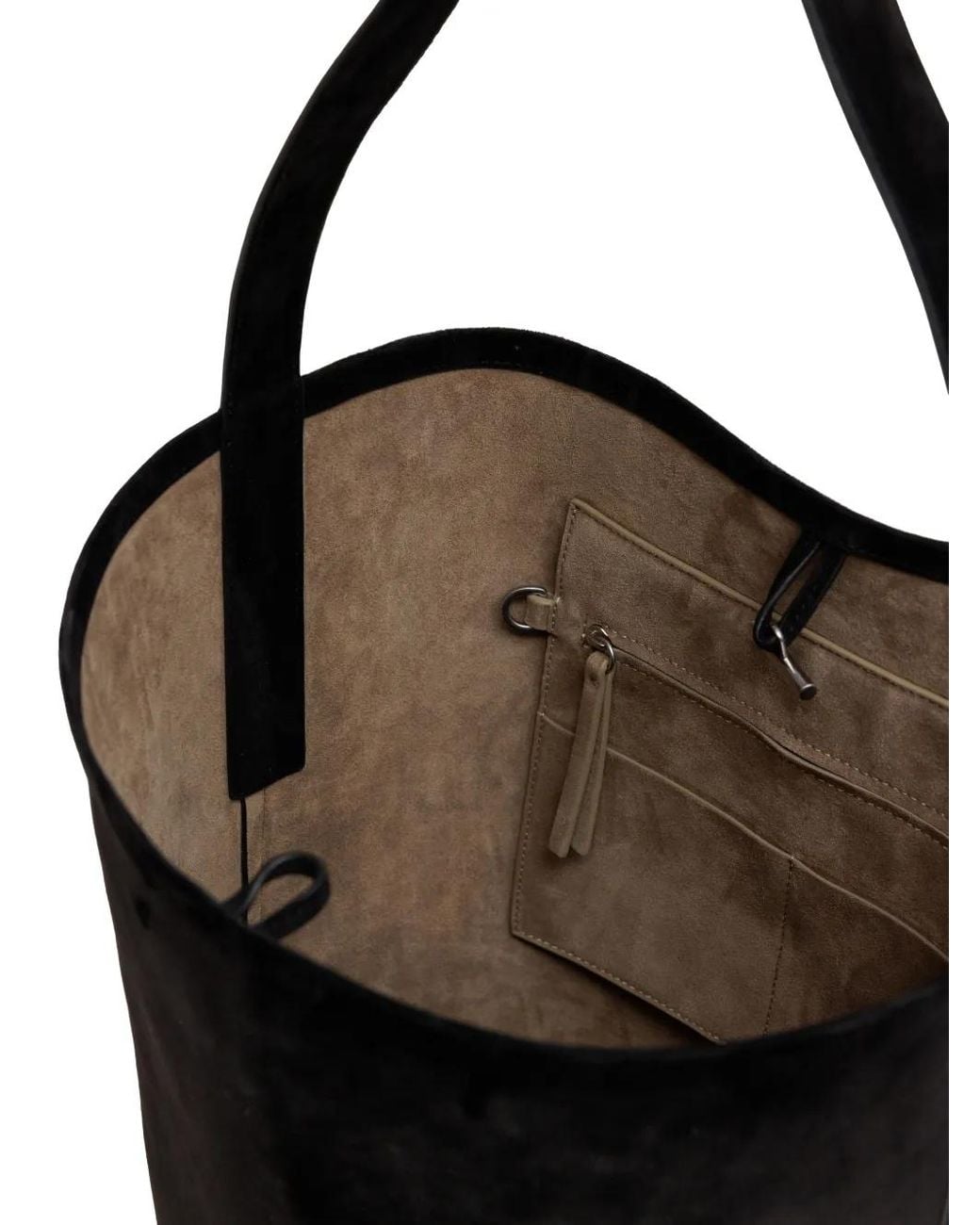 Yu Mei Black Teresa Calf Suede Bucket Bag