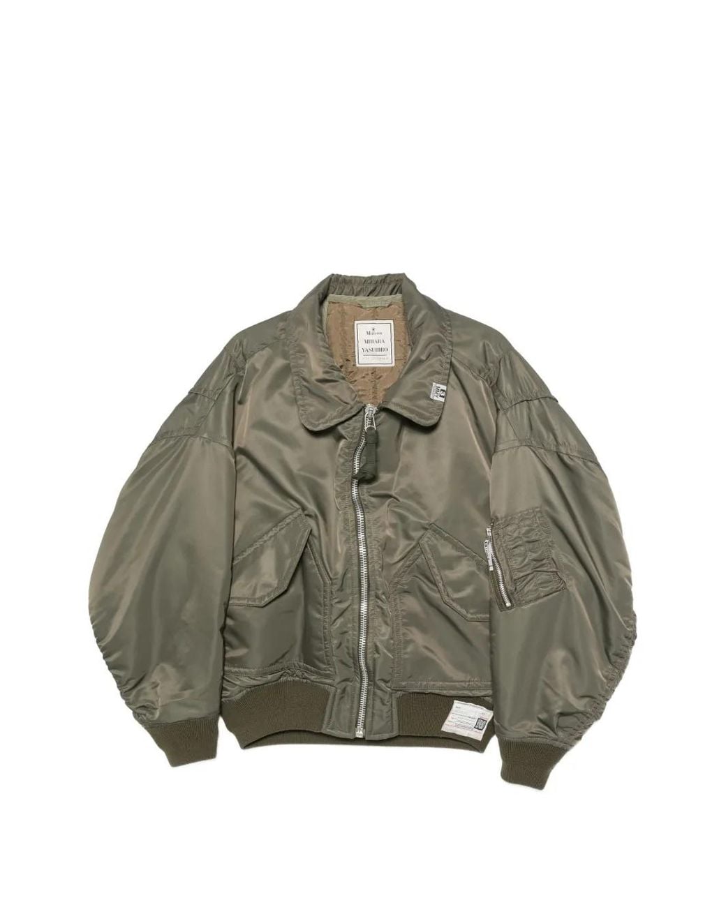 Maison Mihara Yasuhiro Green Shifted Layer Flight Jacket