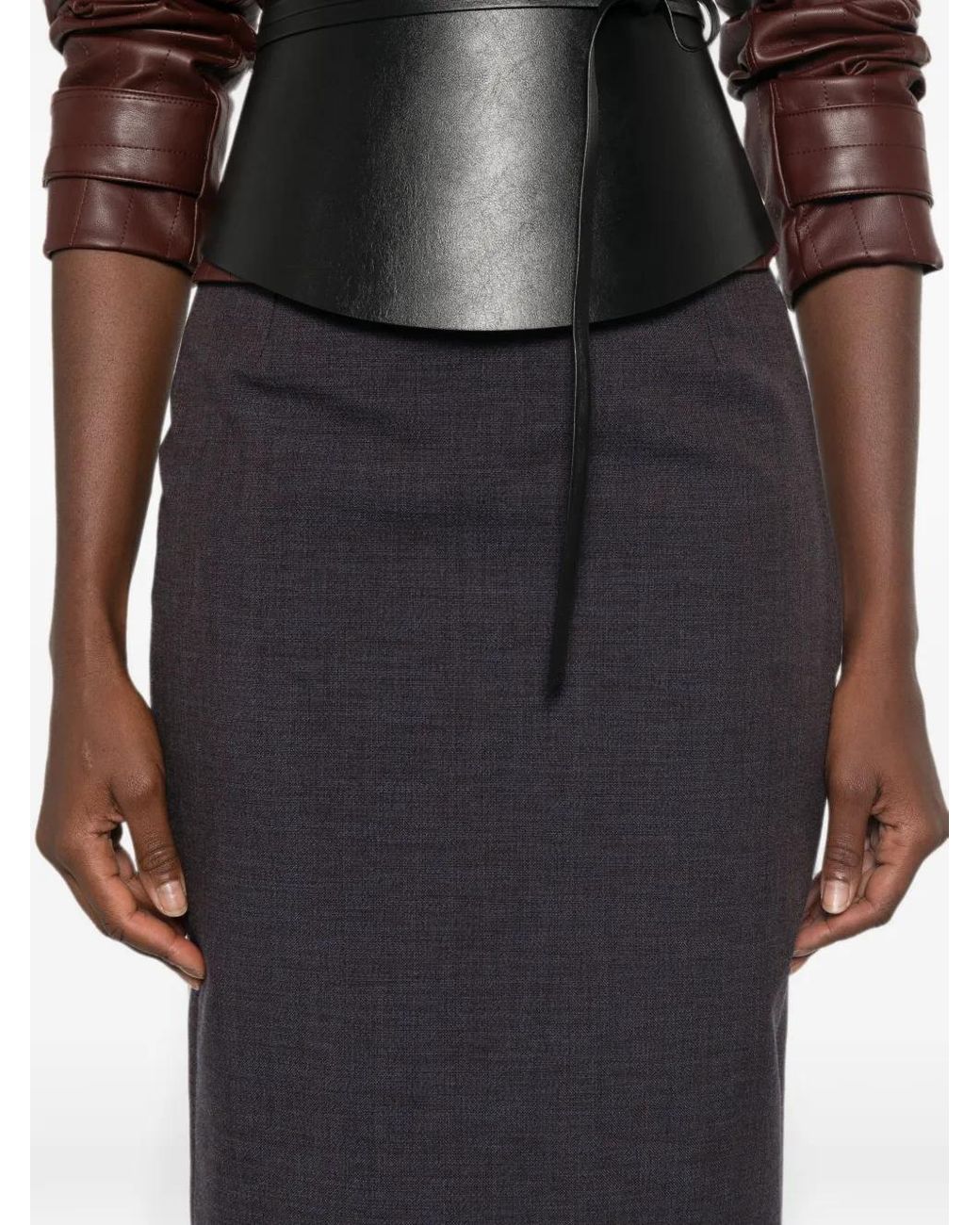 Mugler Blue Pencil Skirt