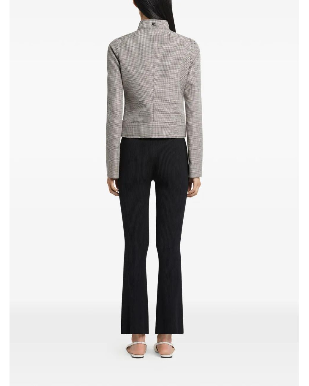 Courreges Gray Courregès Houndstooth Pattern Jacket With Buckle