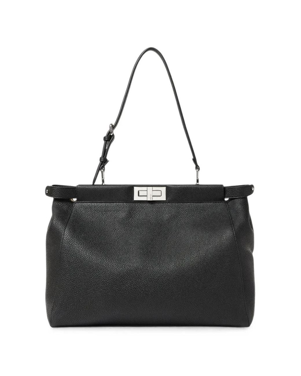 Fendi Black My Peekaboo Large Cuoio Romano Leather And Ff Split-Leather Bag for men