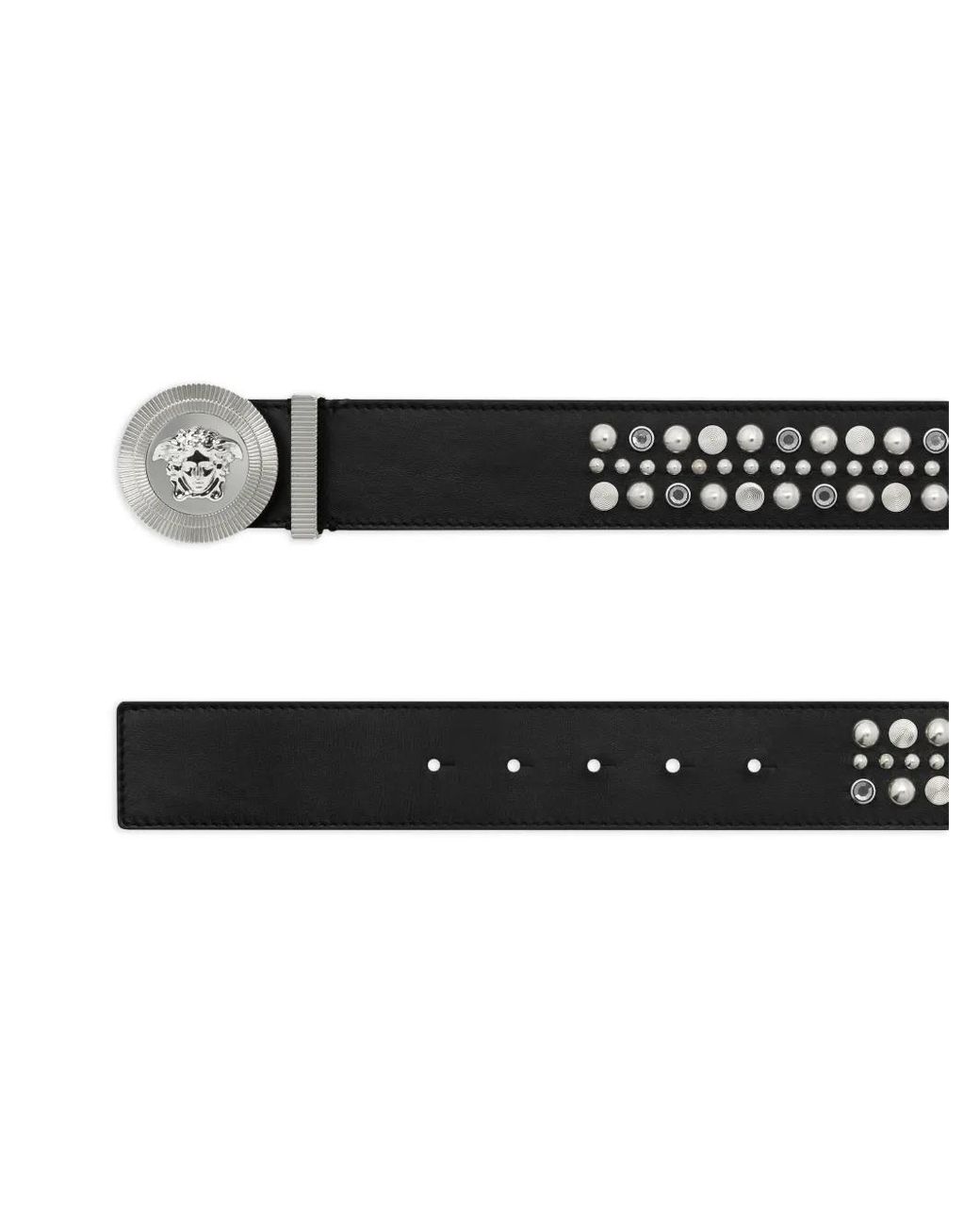 Versace White Leather Mix Studs Belt for men