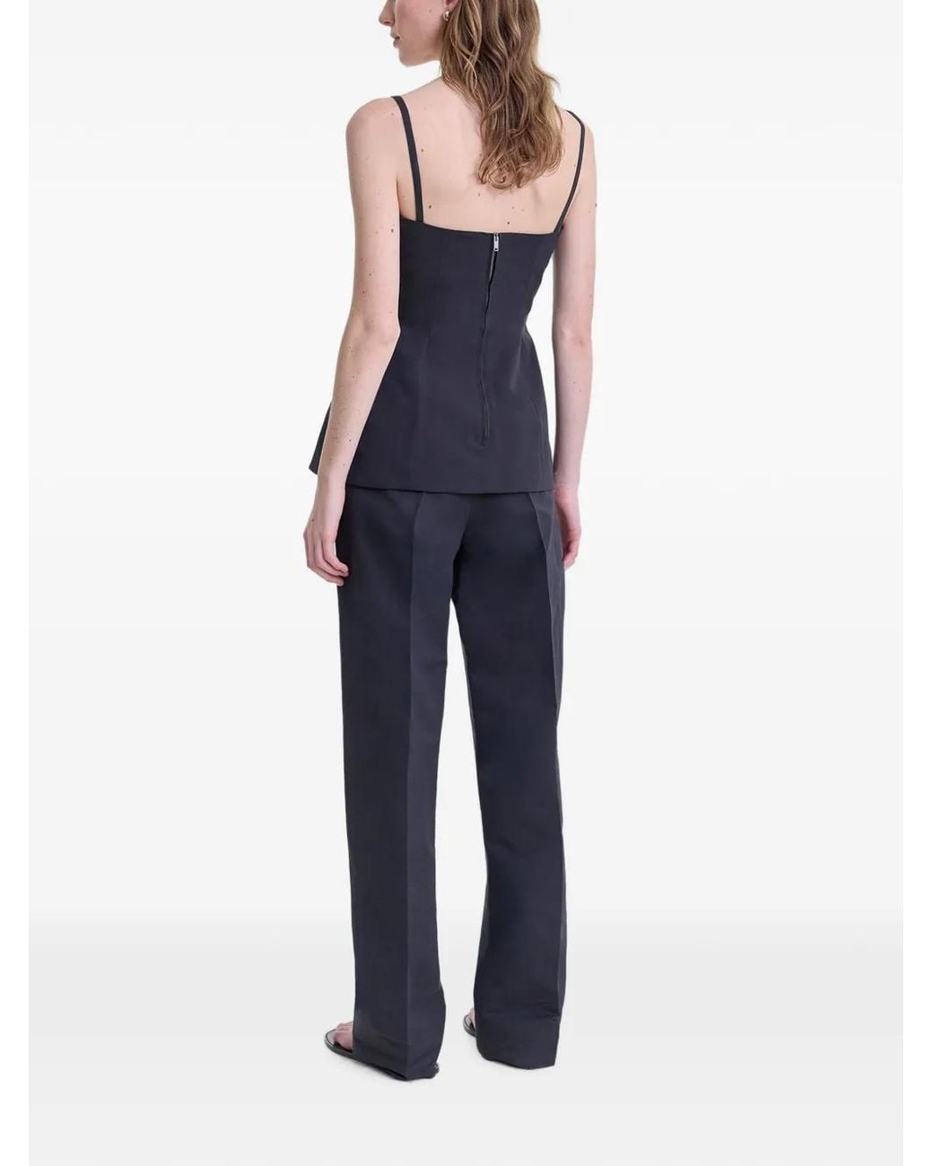 FFORME Black Sola Square-Neck Top