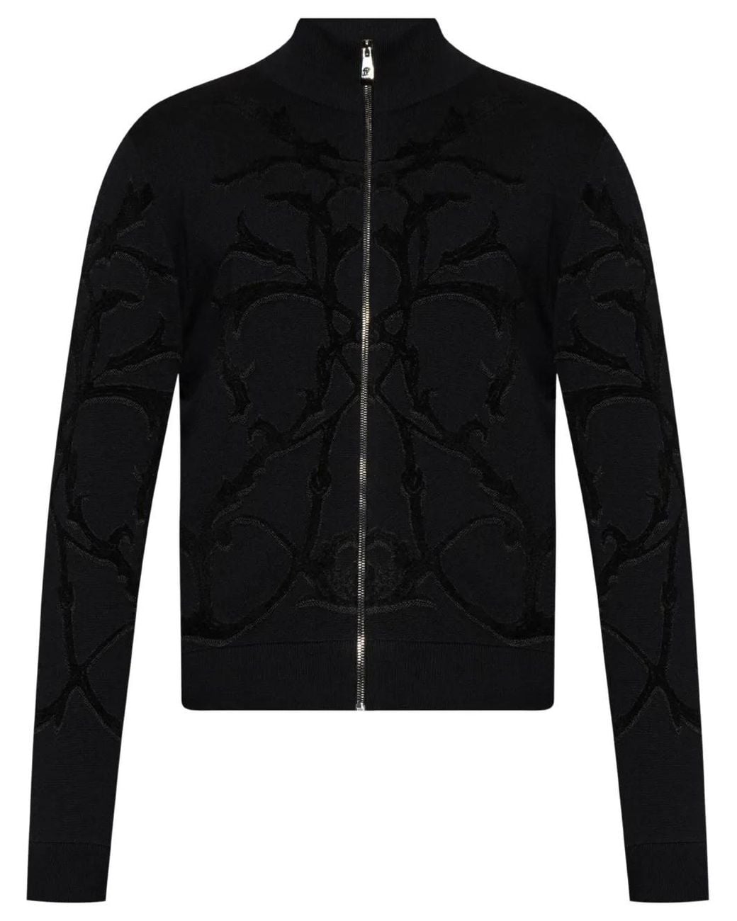 Versace Black Zip-Up Cardigan for men