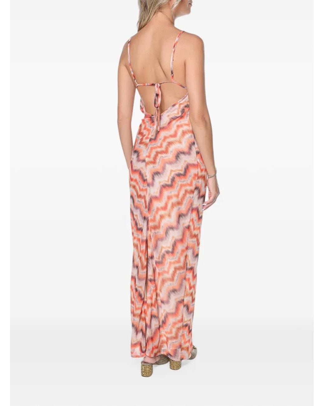 One Teaspoon Red Jagger Chevron-Print Maxi Dress