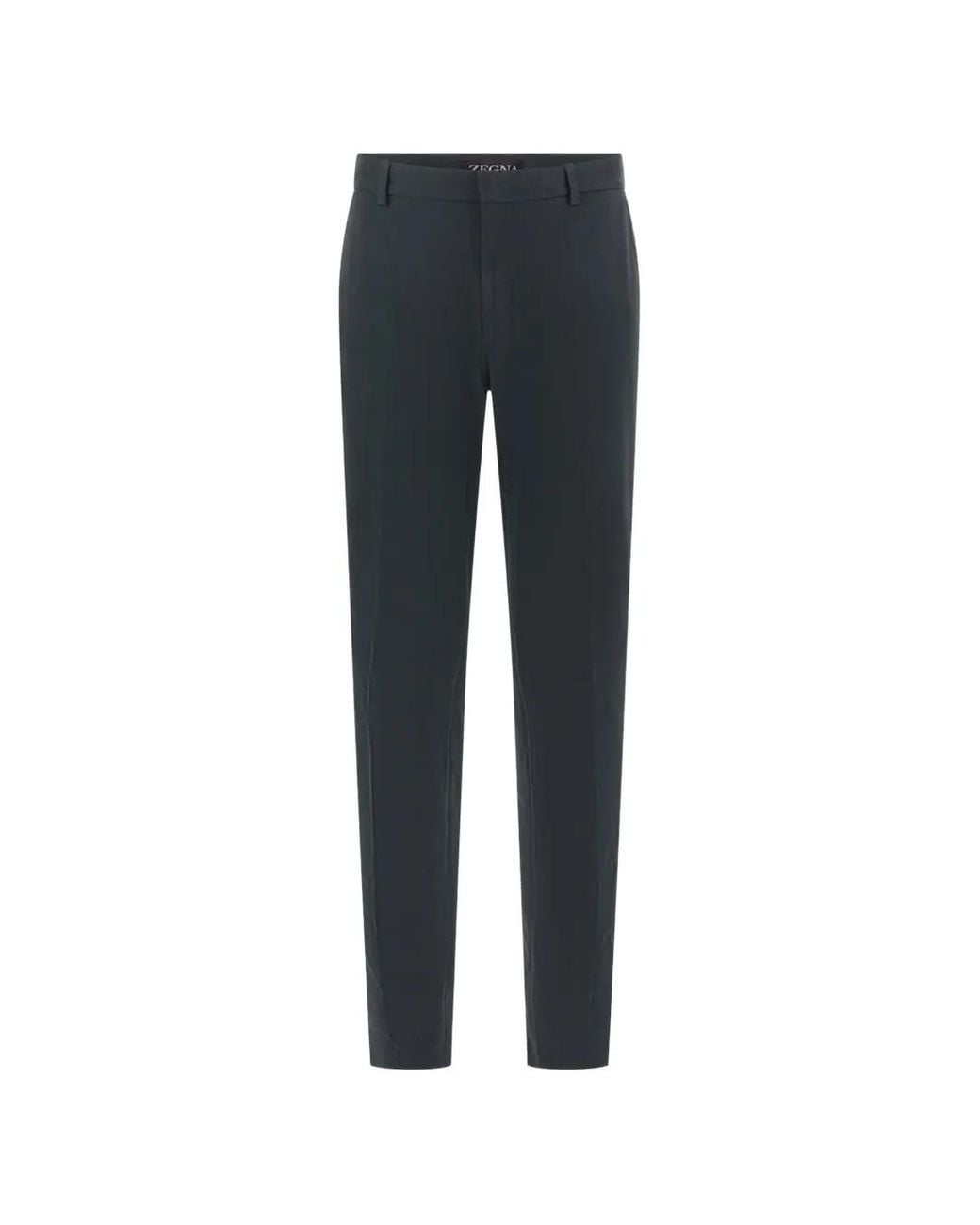Zegna Blue Straight-Leg Tailored Trousers for men