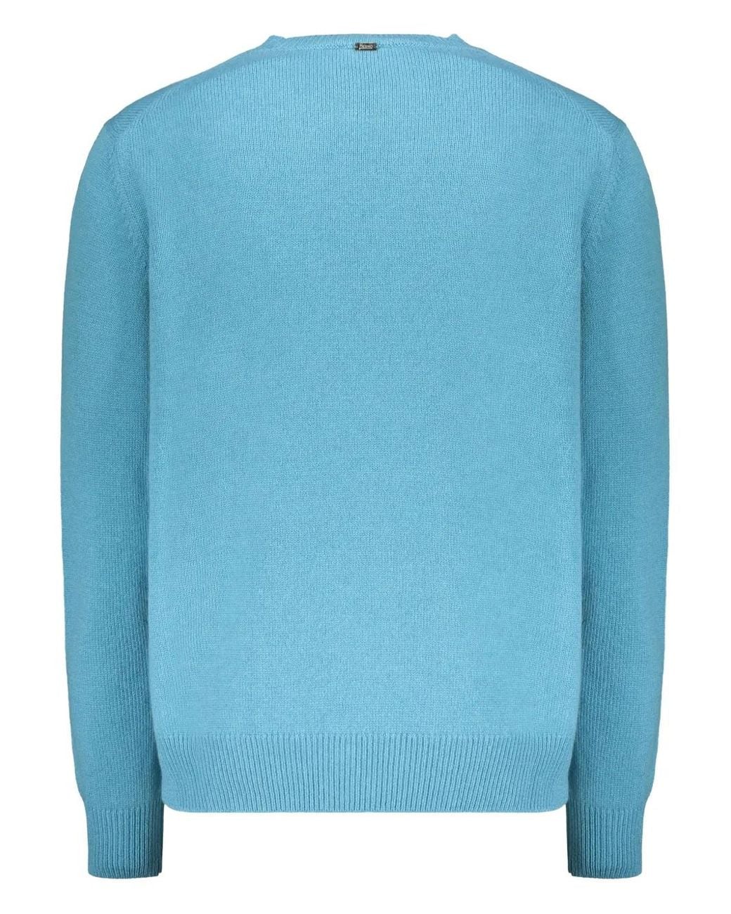 Herno Blue Cashmere Sweater for men