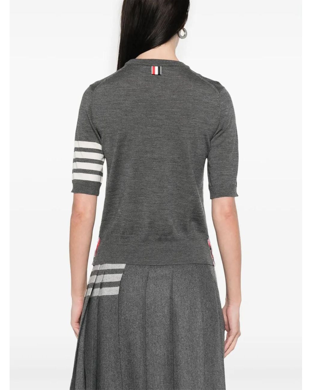 Thom Browne Gray Fine Merino Wool Short-Sleeved Tee