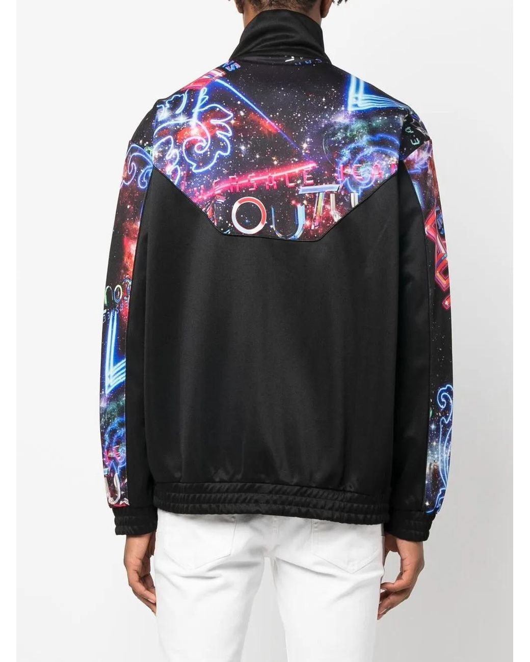 Versace Jeans Couture Gray Logo Digital-Print Bomber Jacket for men