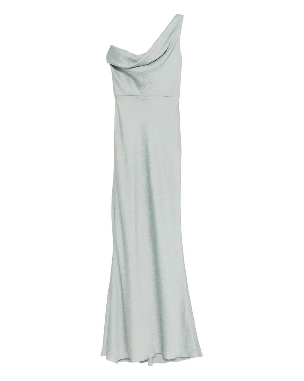 Amsale White Satin Hammered Gown