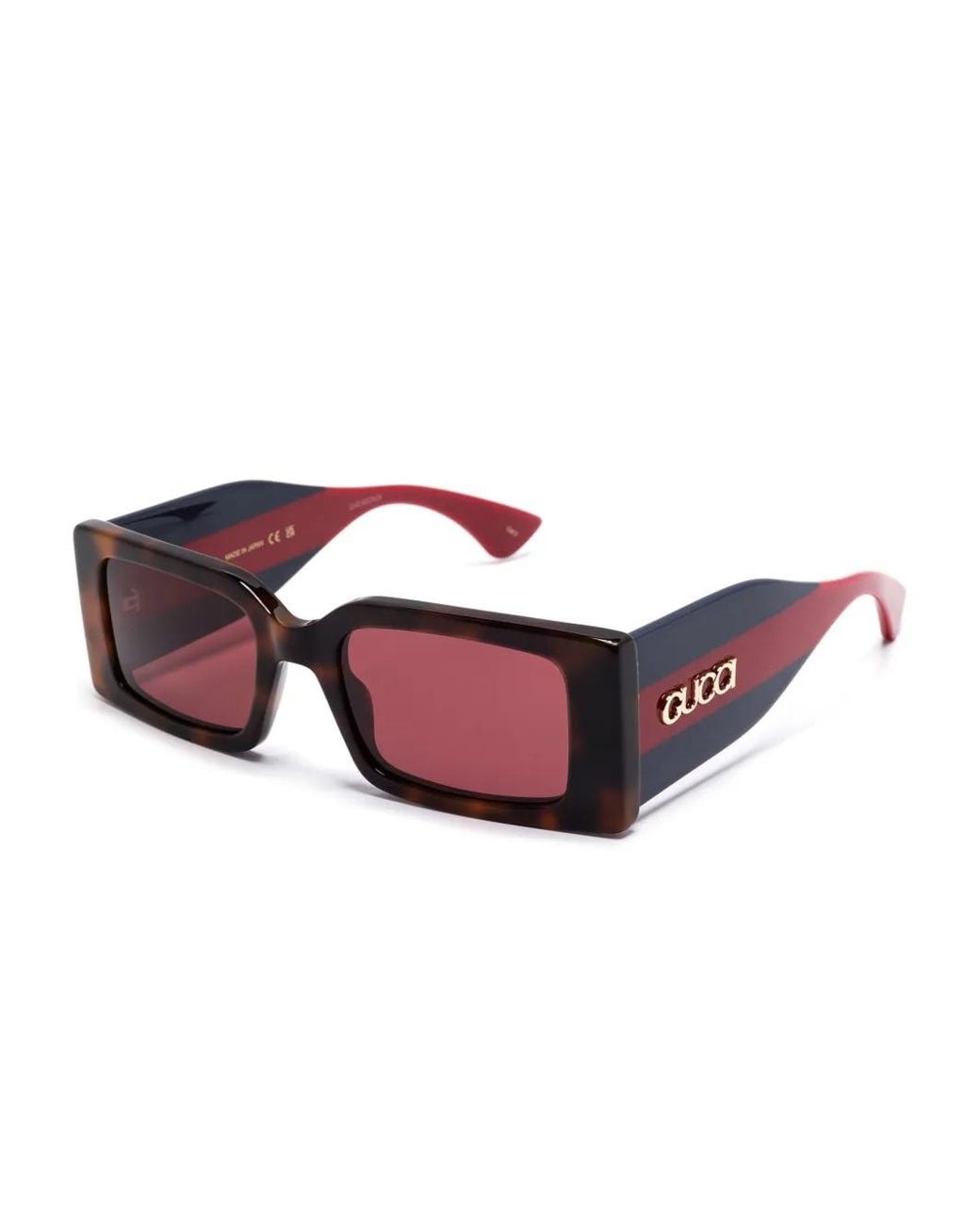 Gucci Pink Rectangular-Frame Sunglasses