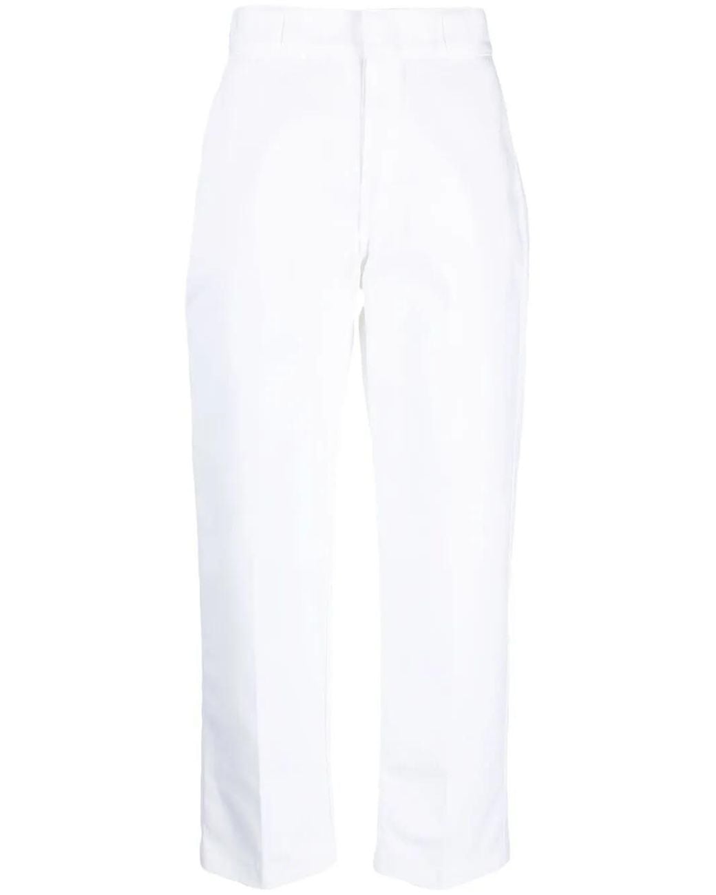 Dickies White Cropped Press-Crease Trousers