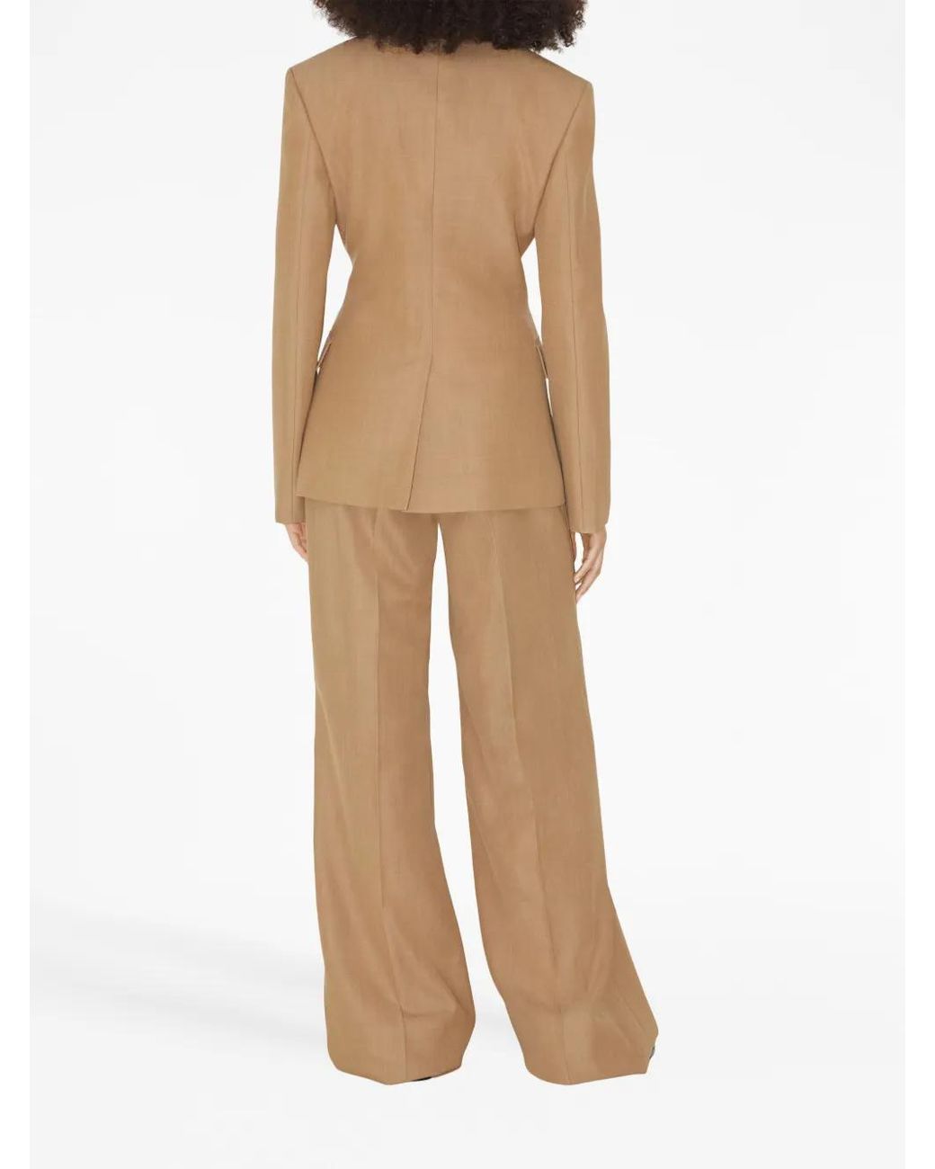 Burberry Natural Single-Breasted Wool Blazer
