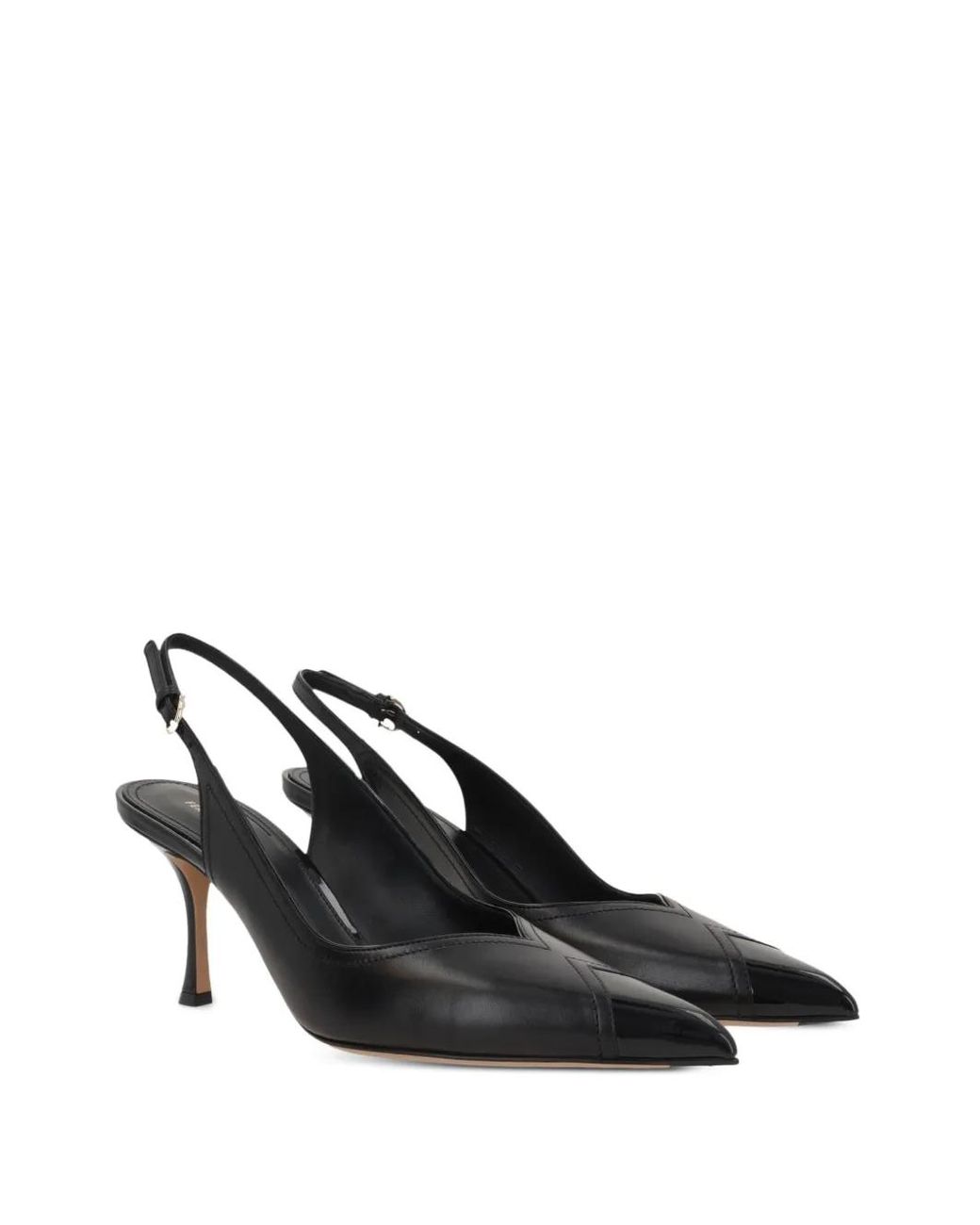 Ferragamo Black 70Mm Slingback Pumps
