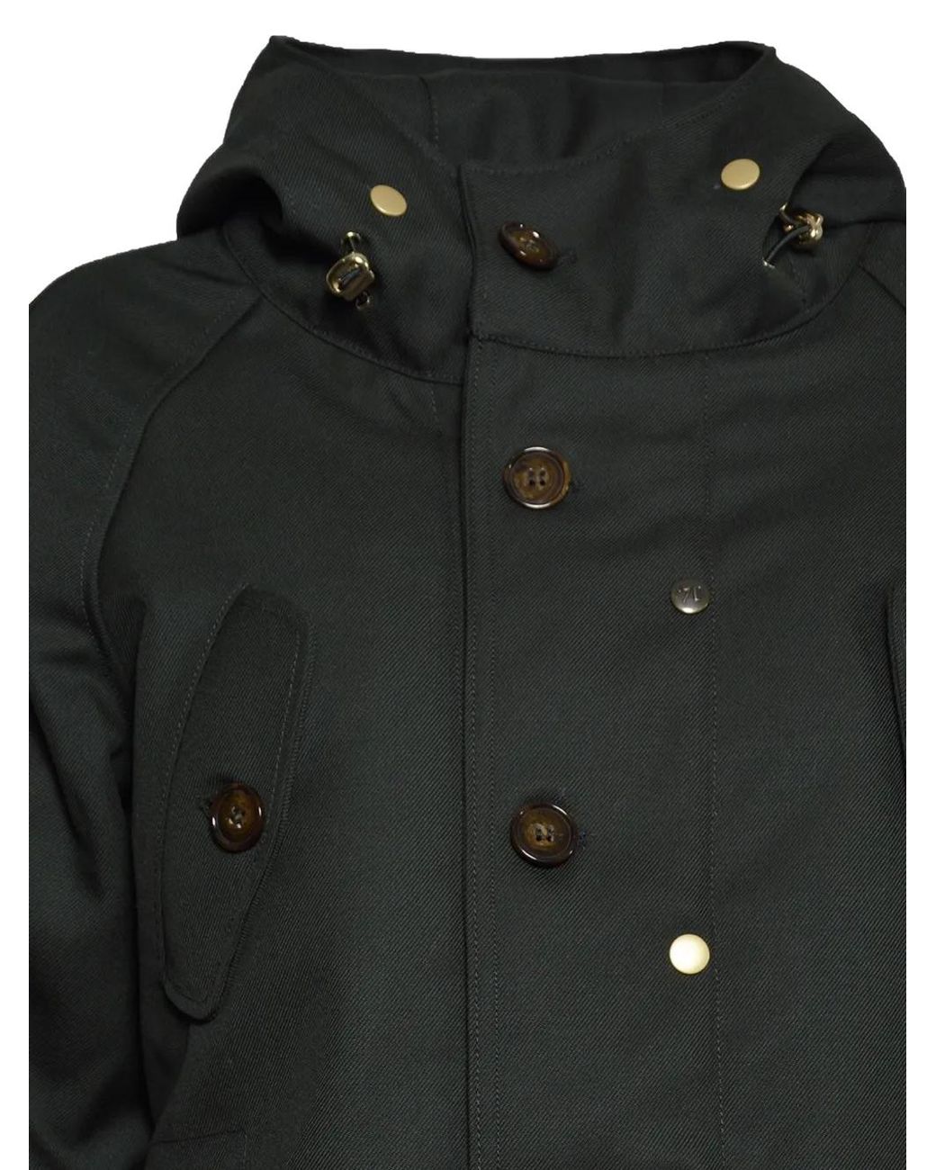 Equipe 70 Black Button-Up Hooded Coat