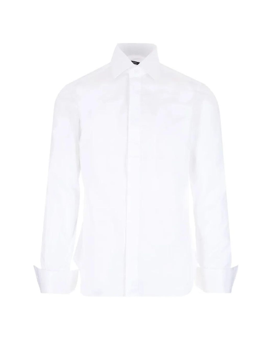 Barba Napoli White Cotton Shirt for men