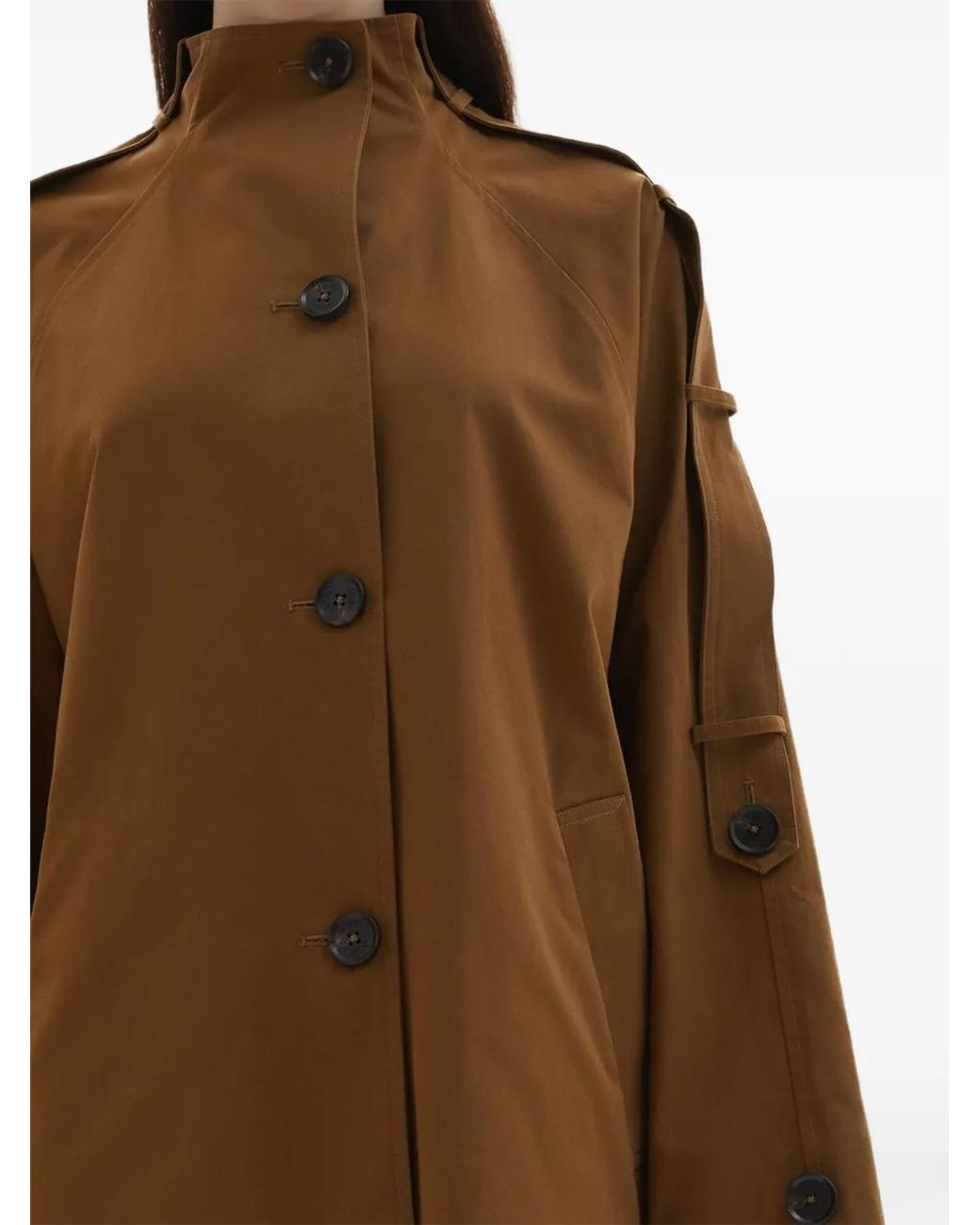 JOAEN Brown Sara Button-Up High-Neck Jacket