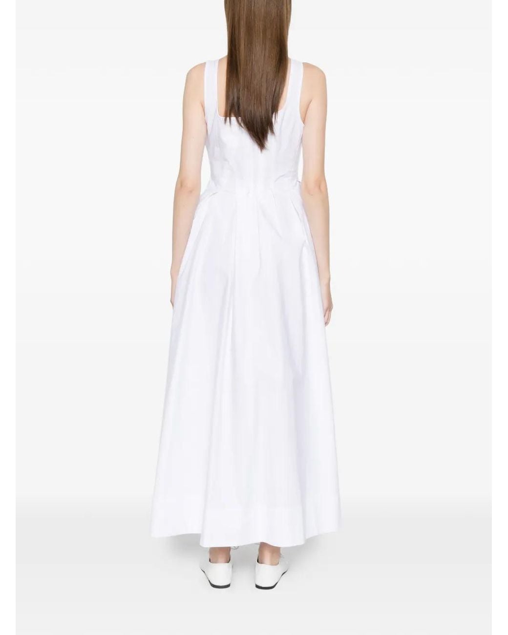 Sportmax White Cotton Long Dress