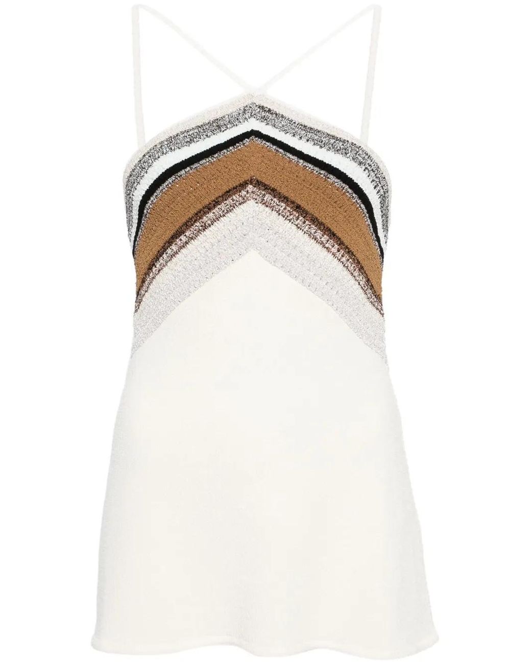Proenza Schouler Natural Bella Naomi Chochet-panel Top - Women's - Viscose/wool/polyamide/acetate