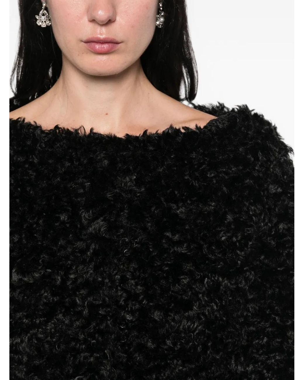 Simone Rocha Black Boat-Neck Jacket
