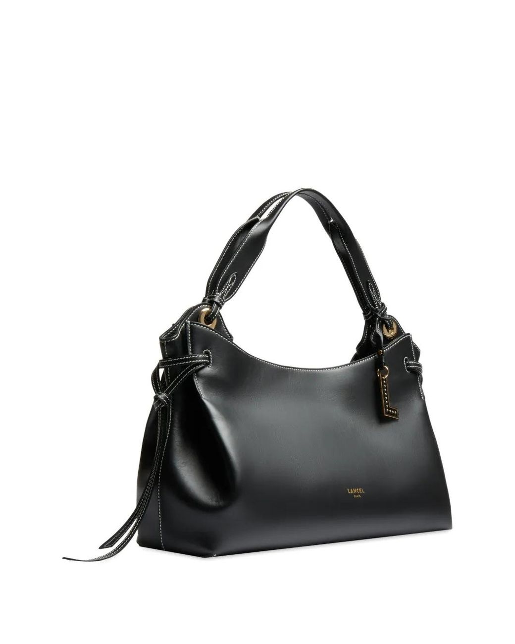 Lancel Black Knot Smooth Leather Tote Bag