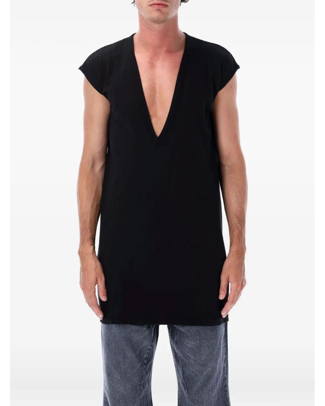 Rick Owens Black Dylan Sleeveless Tank Top for men