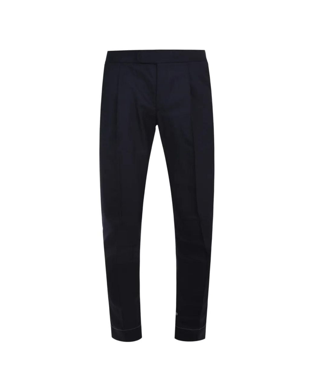 Brioni Blue Melbourne Pleated Wool Trousers for men