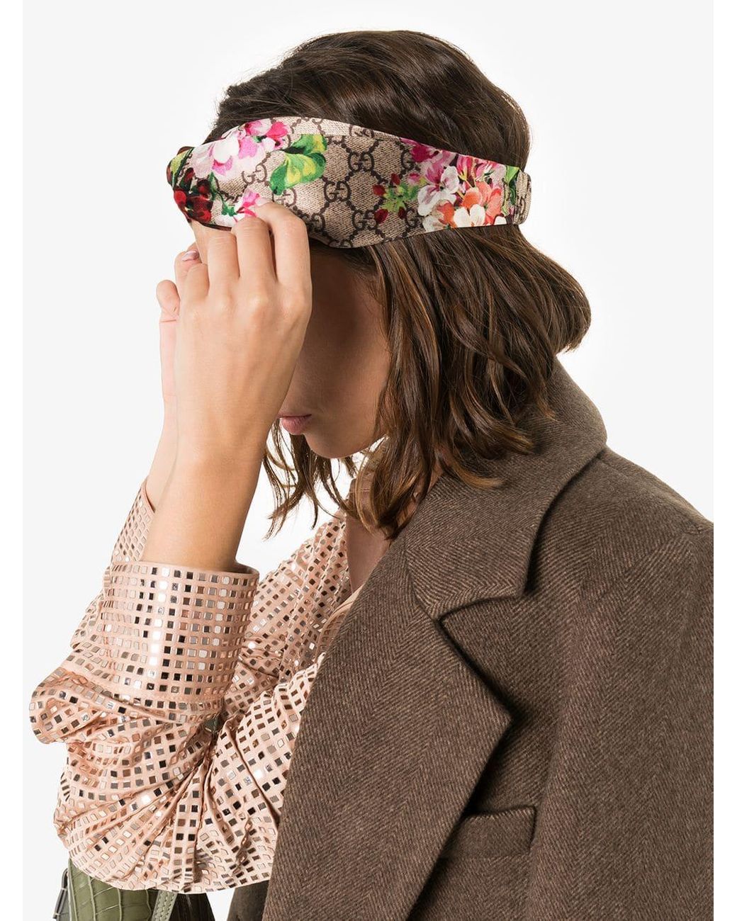 Gucci Floral GG Logo Print Headband in Pink | Lyst Canada