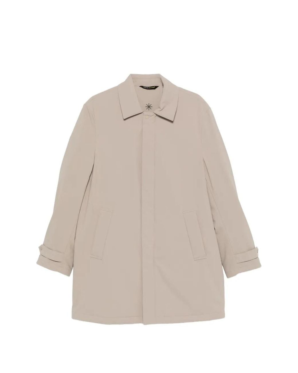 Manuel Ritz Natural Single-Breasted Zip-Up Coat for men