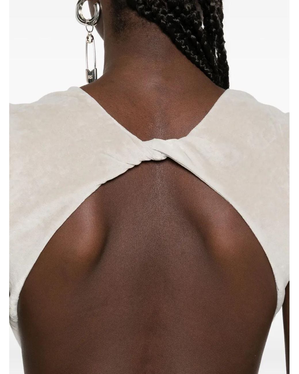 Rick Owens White Sleeveless Cut-Out Maxi Gown