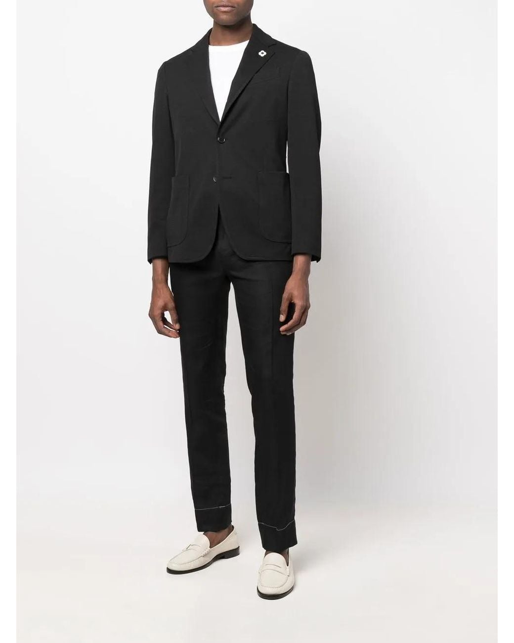 Lardini Black Buttoned-Up Single-Breasted Blazer for men